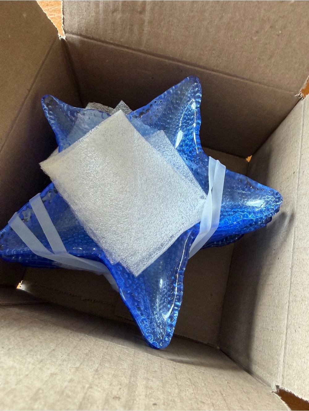 12 Blue Glass Starfish Decorative Accent Bowl - Home Accents